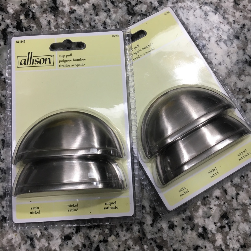 🍓 4 Satin Nickel Drawer Pulls Cabinet Handles